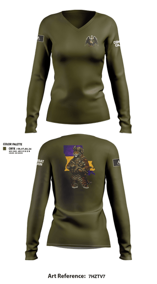 Womens Long Sleeve Vneck Shirt, Louisiana State Guard, Army, Teamtime, Team time, sublimation, custom sports apparel, team uniforms, spirit wear, spiritwear, sports uniforms, custom shirts, team store, custom team store, fundraiser sports, apparel fundraiser