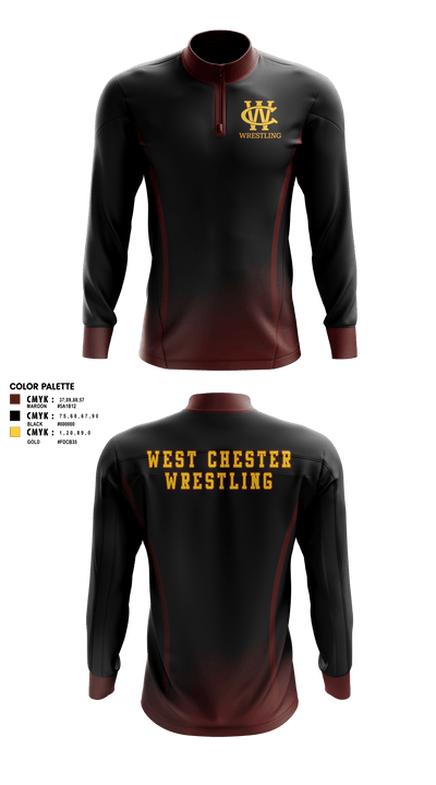 West Chester Youth Wrestling 39764768 Quarter Zip Jacket - 2