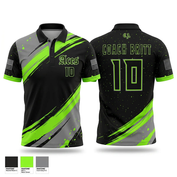 Short Sleeve Performance Polo, Cosmo Aces, Baseball, Teamtime, Team time, sublimation, custom sports apparel, team uniforms, spirit wear, spiritwear, sports uniforms, custom shirts, team store, custom team store, fundraiser sports, apparel fundraiser