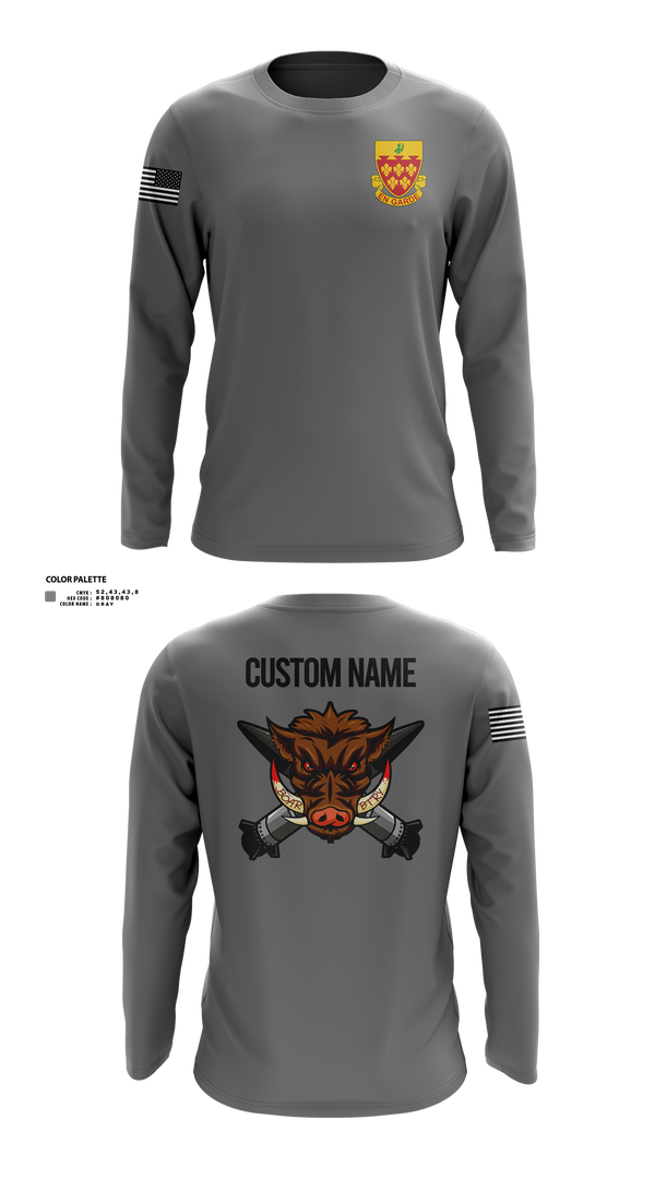 Long Sleeve Performance Shirt, 1-77 FA Bravo Btry, Army, Teamtime, Team time, sublimation, custom sports apparel, team uniforms, spirit wear, spiritwear, sports uniforms, custom shirts, team store, custom team store, fundraiser sports, apparel fundraiser