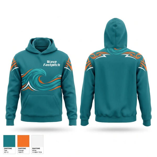 Hoodie, Wave Fastpitch, Softball, Teamtime, Team time, sublimation, custom sports apparel, team uniforms, spirit wear, spiritwear, sports uniforms, custom shirts, team store, custom team store, fundraiser sports, apparel fundraiser