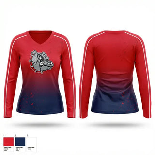 Womens Long Sleeve Vneck Shirt, Plainview High School Cross Country, Cross Country, Teamtime, Team time, sublimation, custom sports apparel, team uniforms, spirit wear, spiritwear, sports uniforms, custom shirts, team store, custom team store, fundraiser sports, apparel fundraiser