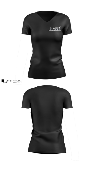 J-FIT 12849020 Women's Short Sleeve V-neck Shirt - 100