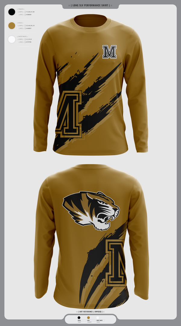 Long Sleeve Performance Shirt, Marceline Tigers, , Teamtime, Team time, sublimation, custom sports apparel, team uniforms, spirit wear, spiritwear, sports uniforms, custom shirts, team store, custom team store, fundraiser sports, apparel fundraiser
