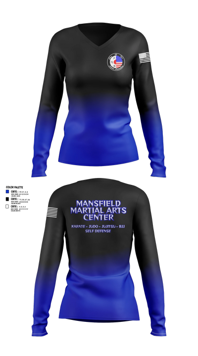Mansfield Martial Arts Center Women's Long Sleeve V-neck Shirt - 36