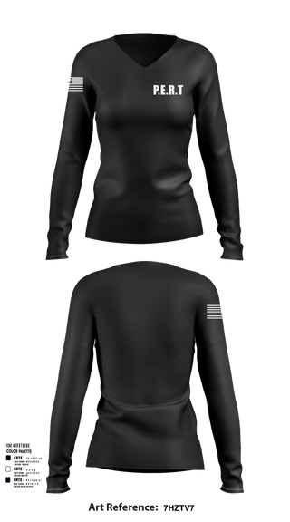 Womens Long Sleeve Vneck Shirt, P.E.R.T, Police, Teamtime, Team time, sublimation, custom sports apparel, team uniforms, spirit wear, spiritwear, sports uniforms, custom shirts, team store, custom team store, fundraiser sports, apparel fundraiser
