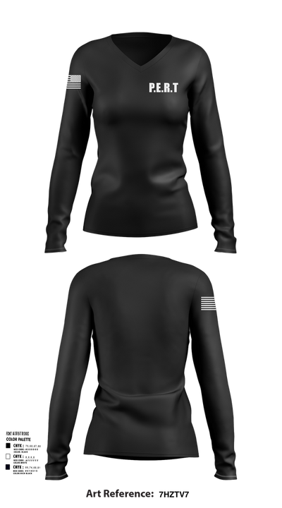P.E.R.T 73426970 Women's Long Sleeve V-neck Shirt - 101