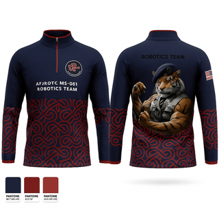 Quarter Zip Jacket, AFJROTC MS-081 ROBOTICS TEAM, Air Force, Teamtime, Team time, sublimation, custom sports apparel, team uniforms, spirit wear, spiritwear, sports uniforms, custom shirts, team store, custom team store, fundraiser sports, apparel fundraiser
