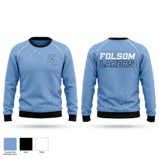Crew Neck Sweatshirt, Folsom Lakers, Baseball, Teamtime, Team time, sublimation, custom sports apparel, team uniforms, spirit wear, spiritwear, sports uniforms, custom shirts, team store, custom team store, fundraiser sports, apparel fundraiser