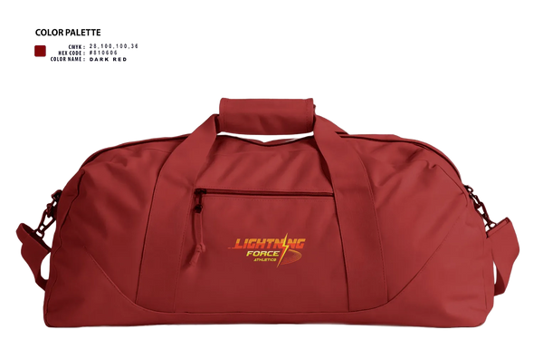 Duffle Bag, Lightning Force Athletics, Track & Field, Teamtime, Team time, sublimation, custom sports apparel, team uniforms, spirit wear, spiritwear, sports uniforms, custom shirts, team store, custom team store, fundraiser sports, apparel fundraiser