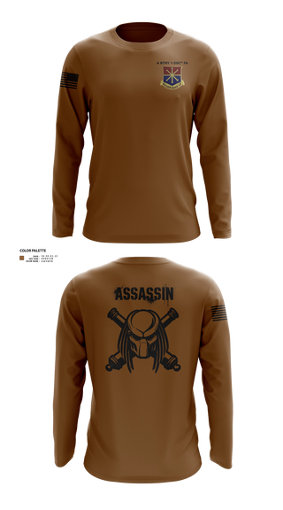 Long Sleeve Performance Shirt, A Btry 1-206th FA, National Guard, Teamtime, Team time, sublimation, custom sports apparel, team uniforms, spirit wear, spiritwear, sports uniforms, custom shirts, team store, custom team store, fundraiser sports, apparel fundraiser