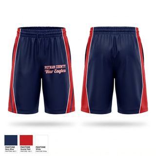 Mens Reversible Basketball Shorts, PUTNAM COUNTY War Eagles, Men's Basketball, Teamtime, Team time, sublimation, custom sports apparel, team uniforms, spirit wear, spiritwear, sports uniforms, custom shirts, team store, custom team store, fundraiser sports, apparel fundraiser