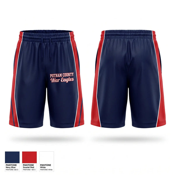 Mens Reversible Basketball Shorts, PUTNAM COUNTY War Eagles, Men's Basketball, Teamtime, Team time, sublimation, custom sports apparel, team uniforms, spirit wear, spiritwear, sports uniforms, custom shirts, team store, custom team store, fundraiser sports, apparel fundraiser
