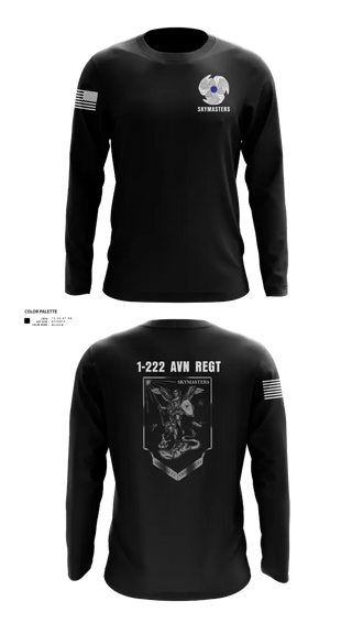 Long Sleeve Performance Shirt, 1-222 Aviaition Regiment, Army, Teamtime, Team time, sublimation, custom sports apparel, team uniforms, spirit wear, spiritwear, sports uniforms, custom shirts, team store, custom team store, fundraiser sports, apparel fundraiser
