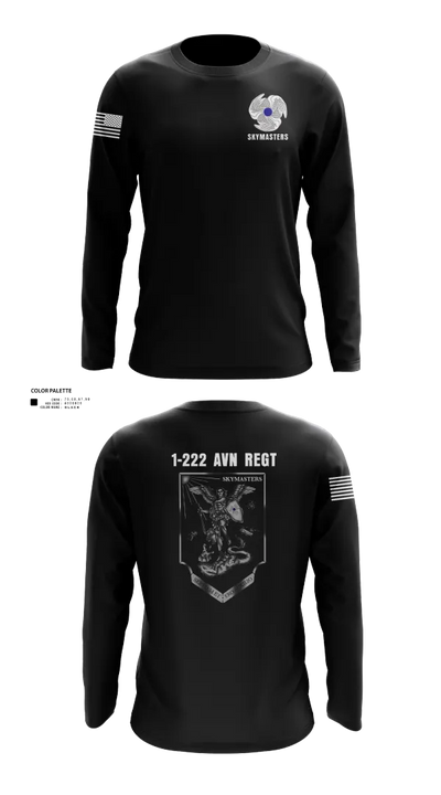 1-222 Aviaition Regiment 73134658 Long Sleeve Performance Shirt 21