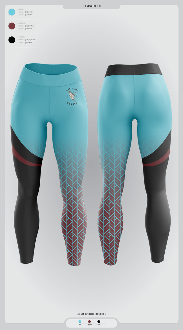 Womens Leggings, Cranes, Spirit Store, Teamtime, Team time, sublimation, custom sports apparel, team uniforms, spirit wear, spiritwear, sports uniforms, custom shirts, team store, custom team store, fundraiser sports, apparel fundraiser