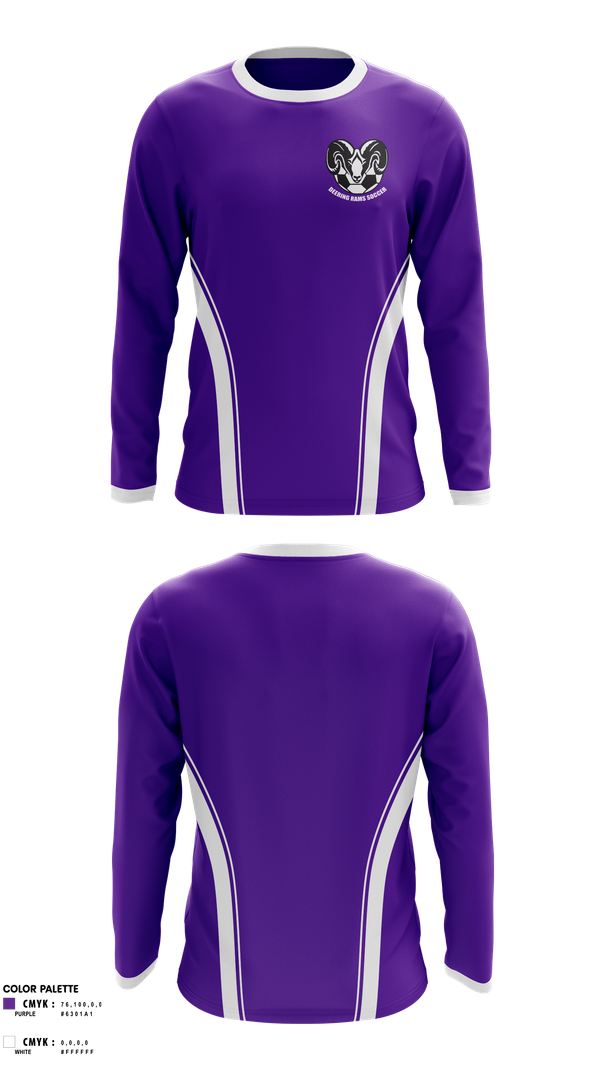 Long Sleeve Performance Shirt, Deering Rams Soccer, Men's Soccer, Teamtime, Team time, sublimation, custom sports apparel, team uniforms, spirit wear, spiritwear, sports uniforms, custom shirts, team store, custom team store, fundraiser sports, apparel fundraiser