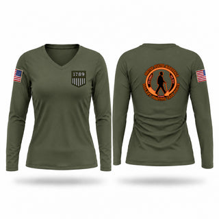 Womens Long Sleeve Vneck Shirt, IPD/USMS TF, Police, Teamtime, Team time, sublimation, custom sports apparel, team uniforms, spirit wear, spiritwear, sports uniforms, custom shirts, team store, custom team store, fundraiser sports, apparel fundraiser