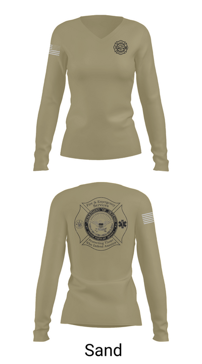Fundamentals 58616940 Women's Long Sleeve V-neck Shirt - 97