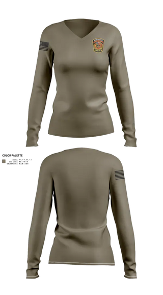 Womens Long Sleeve Vneck Shirt, Northside Fire Rescue, Fire Department, Teamtime, Team time, sublimation, custom sports apparel, team uniforms, spirit wear, spiritwear, sports uniforms, custom shirts, team store, custom team store, fundraiser sports, apparel fundraiser