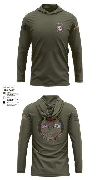 Long Sleeve Performance Shirt with hood, 247TH Military Police Detachment, Army, Teamtime, Team time, sublimation, custom sports apparel, team uniforms, spirit wear, spiritwear, sports uniforms, custom shirts, team store, custom team store, fundraiser sports, apparel fundraiser