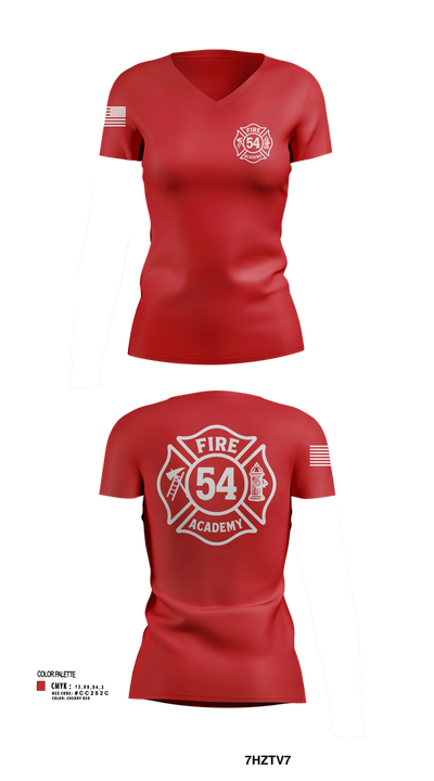 Class #54 78762440 Women's Short Sleeve V-neck Shirt - 101