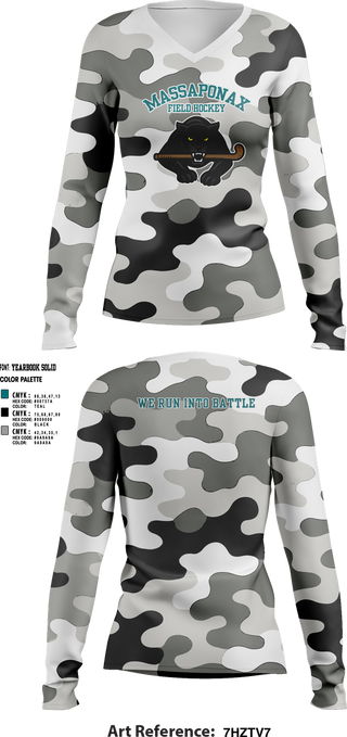 Womens Long Sleeve Vneck Shirt, Massaponax Field Hockey, Field Hockey, Teamtime, Team time, sublimation, custom sports apparel, team uniforms, spirit wear, spiritwear, sports uniforms, custom shirts, team store, custom team store, fundraiser sports, apparel fundraiser