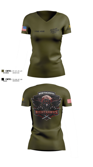 Womens Short Sleeve Vneck Shirt, Northcross Recruiting Station, Army, Teamtime, Team time, sublimation, custom sports apparel, team uniforms, spirit wear, spiritwear, sports uniforms, custom shirts, team store, custom team store, fundraiser sports, apparel fundraiser