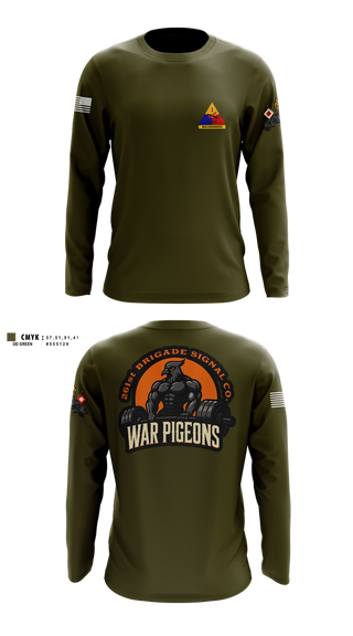 Long Sleeve Performance Shirt, 261st War Pigeons, Army, Teamtime, Team time, sublimation, custom sports apparel, team uniforms, spirit wear, spiritwear, sports uniforms, custom shirts, team store, custom team store, fundraiser sports, apparel fundraiser