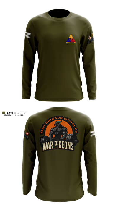 261st War Pigeons Long Sleeve Performance Shirt 100