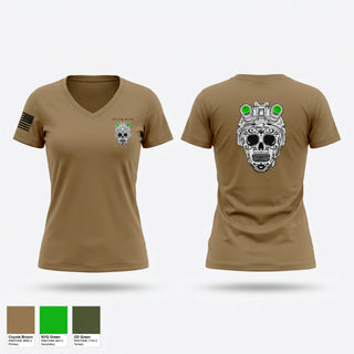 Womens Short Sleeve Vneck Shirt, 451 B Co Los Bastardos, Army, Teamtime, Team time, sublimation, custom sports apparel, team uniforms, spirit wear, spiritwear, sports uniforms, custom shirts, team store, custom team store, fundraiser sports, apparel fundraiser