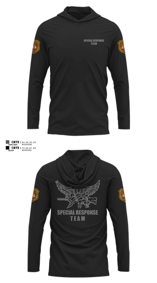 Long Sleeve hooded sunshirt, Special Response Team, Police, Teamtime, Team time, sublimation, custom sports apparel, team uniforms, spirit wear, spiritwear, sports uniforms, custom shirts, team store, custom team store, fundraiser sports, apparel fundraiser