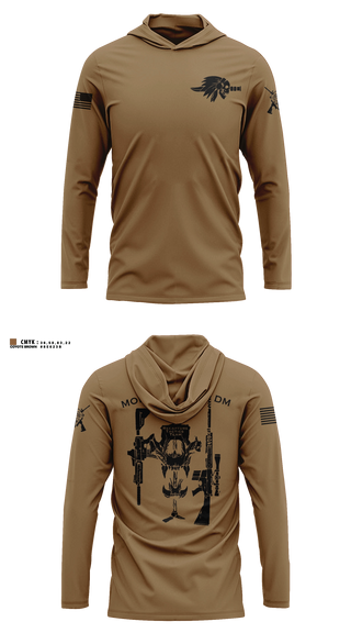 Long Sleeve hooded sunshirt, Recapture tactics team, Marines, Teamtime, Team time, sublimation, custom sports apparel, team uniforms, spirit wear, spiritwear, sports uniforms, custom shirts, team store, custom team store, fundraiser sports, apparel fundraiser