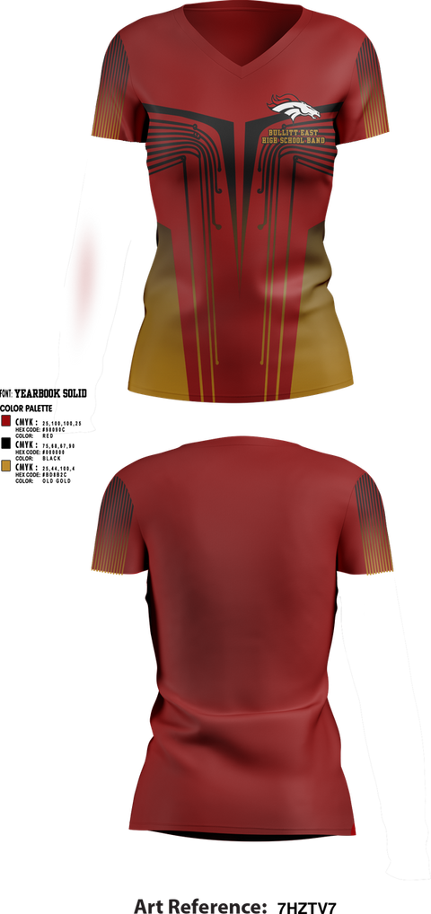 Womens Short Sleeve Vneck Shirt, Bullitt East High School Band, Spirit Store, Teamtime, Team time, sublimation, custom sports apparel, team uniforms, spirit wear, spiritwear, sports uniforms, custom shirts, team store, custom team store, fundraiser sports, apparel fundraiser