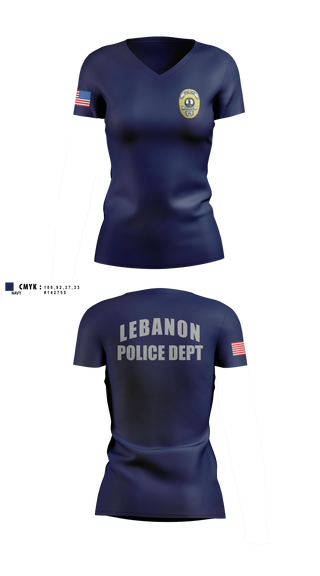 Womens Short Sleeve Vneck Shirt, Lebanon Police Department, Police, Teamtime, Team time, sublimation, custom sports apparel, team uniforms, spirit wear, spiritwear, sports uniforms, custom shirts, team store, custom team store, fundraiser sports, apparel fundraiser