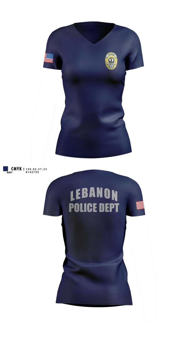 Womens Short Sleeve Vneck Shirt, Lebanon Police Department, Police, Teamtime, Team time, sublimation, custom sports apparel, team uniforms, spirit wear, spiritwear, sports uniforms, custom shirts, team store, custom team store, fundraiser sports, apparel fundraiser