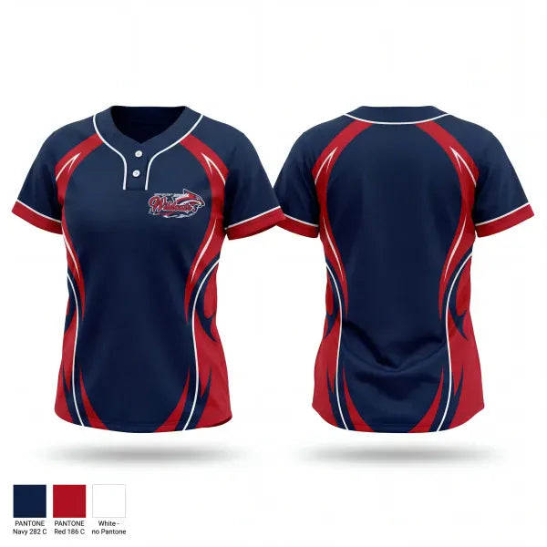 Two Button Softball Jersey, Wildcats, Softball, Teamtime, Team time, sublimation, custom sports apparel, team uniforms, spirit wear, spiritwear, sports uniforms, custom shirts, team store, custom team store, fundraiser sports, apparel fundraiser