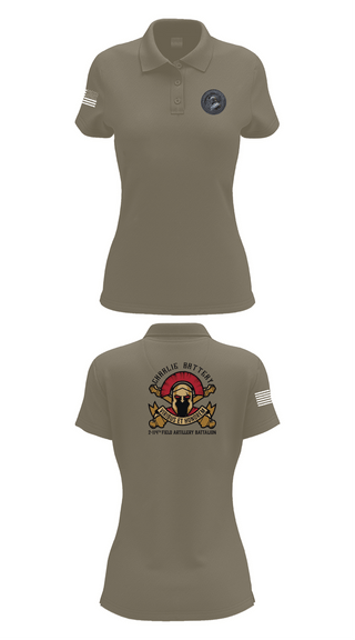 Womens Short Sleeve Performance Polo, Charlie Battery 2-114th FA, , Teamtime, Team time, sublimation, custom sports apparel, team uniforms, spirit wear, spiritwear, sports uniforms, custom shirts, team store, custom team store, fundraiser sports, apparel fundraiser
