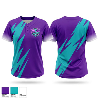 Two Button Softball Jersey, NTX BATTIES, Softball, Teamtime, Team time, sublimation, custom sports apparel, team uniforms, spirit wear, spiritwear, sports uniforms, custom shirts, team store, custom team store, fundraiser sports, apparel fundraiser