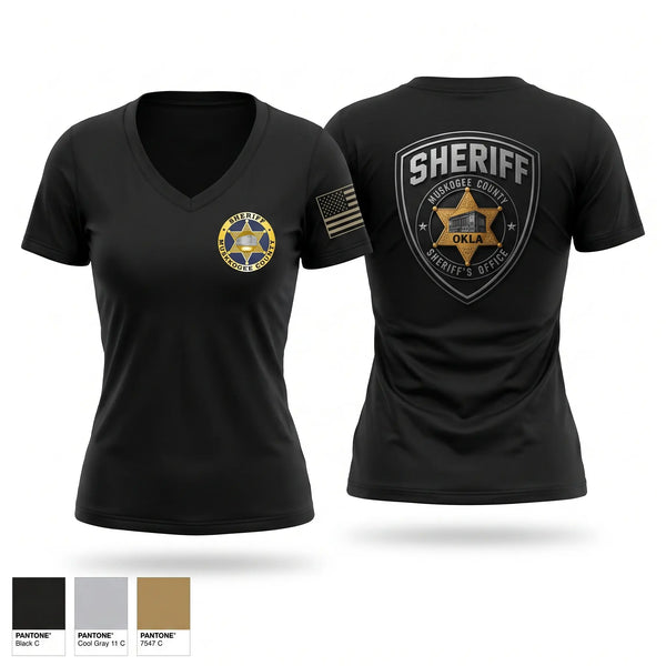Womens Short Sleeve Vneck Shirt, Muskogee county sheriff, Police, Teamtime, Team time, sublimation, custom sports apparel, team uniforms, spirit wear, spiritwear, sports uniforms, custom shirts, team store, custom team store, fundraiser sports, apparel fundraiser
