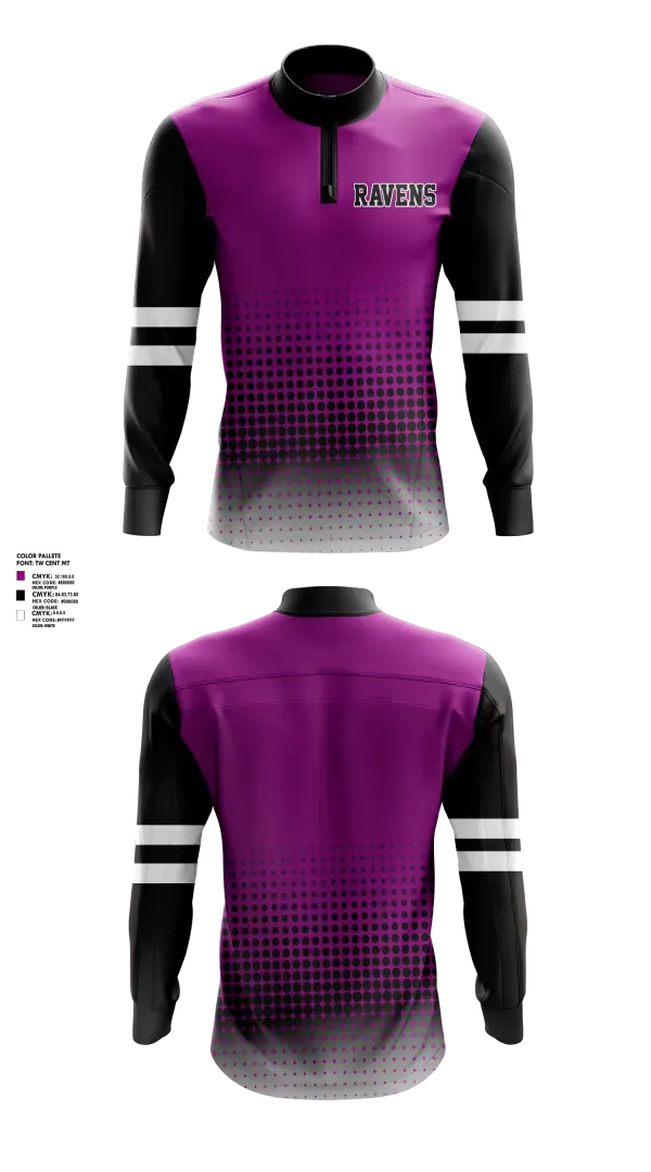 Quarter Zip Jacket, RAVENS, , Teamtime, Team time, sublimation, custom sports apparel, team uniforms, spirit wear, spiritwear, sports uniforms, custom shirts, team store, custom team store, fundraiser sports, apparel fundraiser