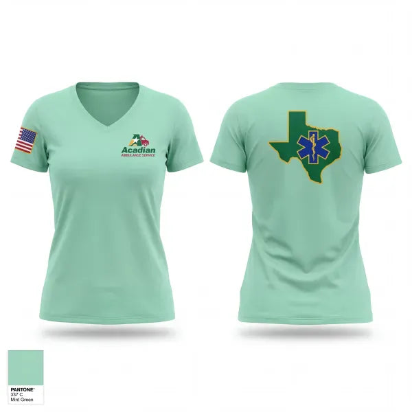 Womens Short Sleeve Vneck Shirt, Acadian, EMS/EMT, Teamtime, Team time, sublimation, custom sports apparel, team uniforms, spirit wear, spiritwear, sports uniforms, custom shirts, team store, custom team store, fundraiser sports, apparel fundraiser