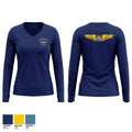 Indiana State Police Aviation Unit Women's Long Sleeve V-neck Shirt - 1