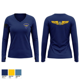 Womens Long Sleeve Vneck Shirt, Indiana State Police Aviation Unit, Police, Teamtime, Team time, sublimation, custom sports apparel, team uniforms, spirit wear, spiritwear, sports uniforms, custom shirts, team store, custom team store, fundraiser sports, apparel fundraiser