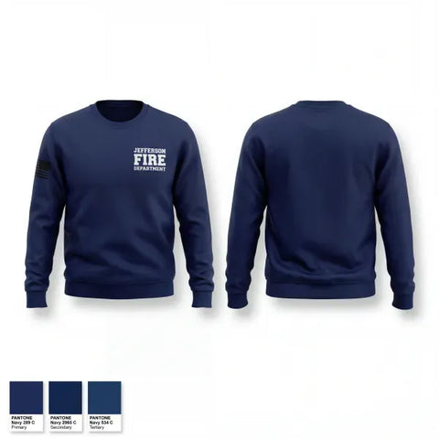 Crew Neck Sweatshirt, JEFFERSON FIRE DEPARTMENT, Fire Department, Teamtime, Team time, sublimation, custom sports apparel, team uniforms, spirit wear, spiritwear, sports uniforms, custom shirts, team store, custom team store, fundraiser sports, apparel fundraiser