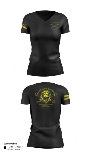 Womens Short Sleeve Vneck Shirt, 1-487 Alpha Battery Field Artillery, National Guard, Teamtime, Team time, sublimation, custom sports apparel, team uniforms, spirit wear, spiritwear, sports uniforms, custom shirts, team store, custom team store, fundraiser sports, apparel fundraiser