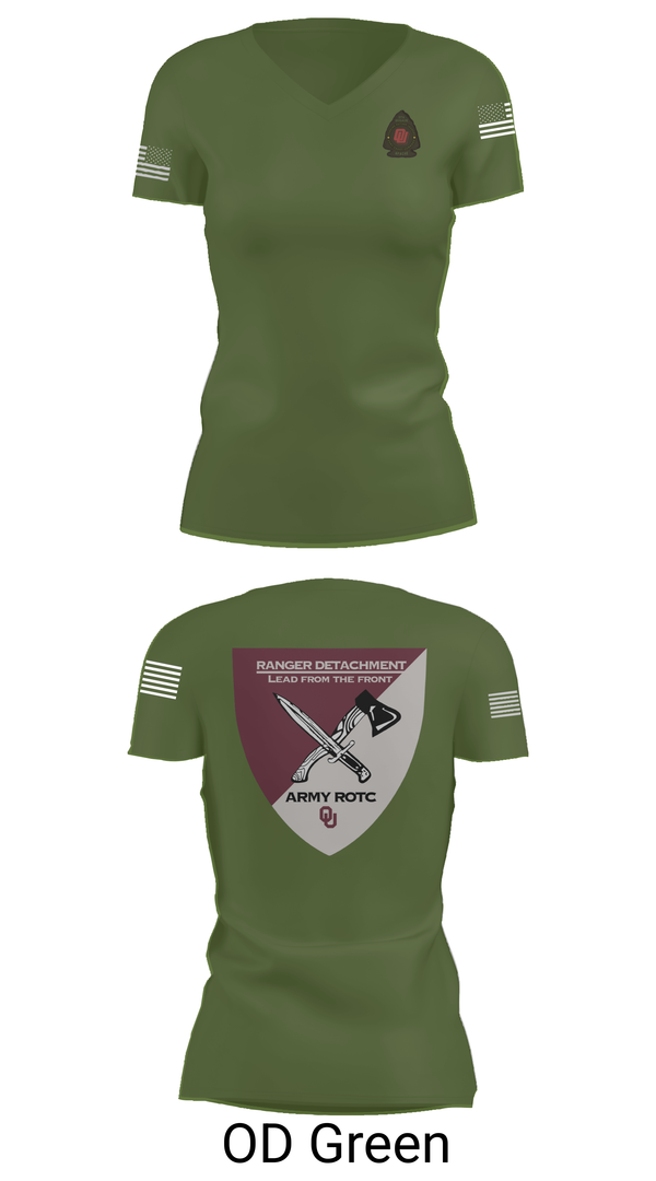 Womens Short Sleeve Vneck Shirt, FY 25-26 OU RC, Army, Teamtime, Team time, sublimation, custom sports apparel, team uniforms, spirit wear, spiritwear, sports uniforms, custom shirts, team store, custom team store, fundraiser sports, apparel fundraiser