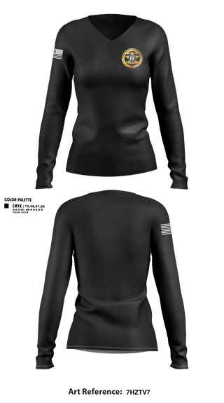 Womens Long Sleeve Vneck Shirt, Greene county detention center, Police, Teamtime, Team time, sublimation, custom sports apparel, team uniforms, spirit wear, spiritwear, sports uniforms, custom shirts, team store, custom team store, fundraiser sports, apparel fundraiser