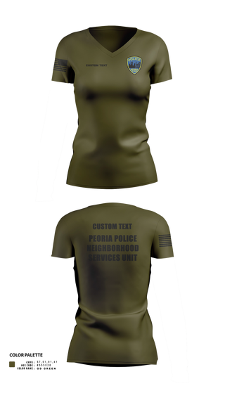 Womens Short Sleeve Vneck Shirt, Peoria Police Department, Police, Teamtime, Team time, sublimation, custom sports apparel, team uniforms, spirit wear, spiritwear, sports uniforms, custom shirts, team store, custom team store, fundraiser sports, apparel fundraiser