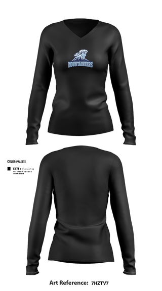 Womens Long Sleeve Vneck Shirt, West Orange Mountaineers Basketball, Women's Basketball, Teamtime, Team time, sublimation, custom sports apparel, team uniforms, spirit wear, spiritwear, sports uniforms, custom shirts, team store, custom team store, fundraiser sports, apparel fundraiser
